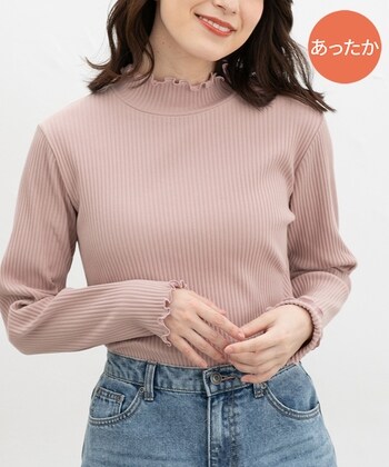 【Honeys公式 / ハニーズ】あったかメローハイネック レディース Ｌ ピンク プチプラ