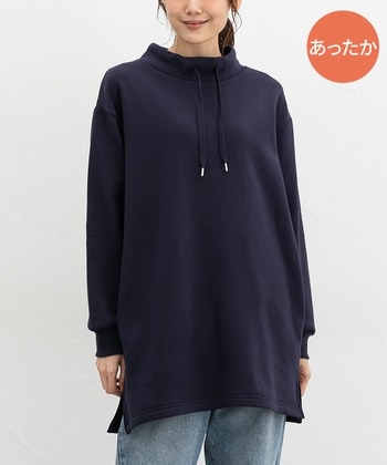 【Honeys公式 / ハニーズ】スタンドネックチュニック レディース Ｍ ネイビー プチプラ