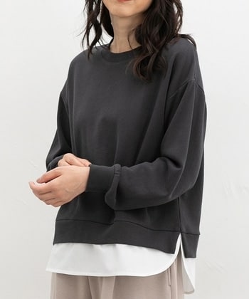 【Honeys公式 / ハニーズ】レイヤード風スウェット レディース L スミクロ プチプラ 【Honeys公式 / ハニーズ】レイヤード風スウェット レディース L スミクロ プチプラ