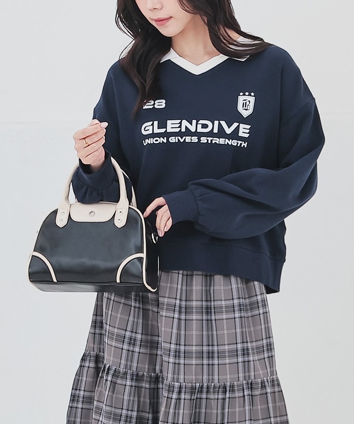 【Honeys公式 / ハニーズ】衿付トップス レディース L ネイビー プチプラ 【Honeys公式 / ハニーズ】衿付トップス レディース L ネイビー プチプラ