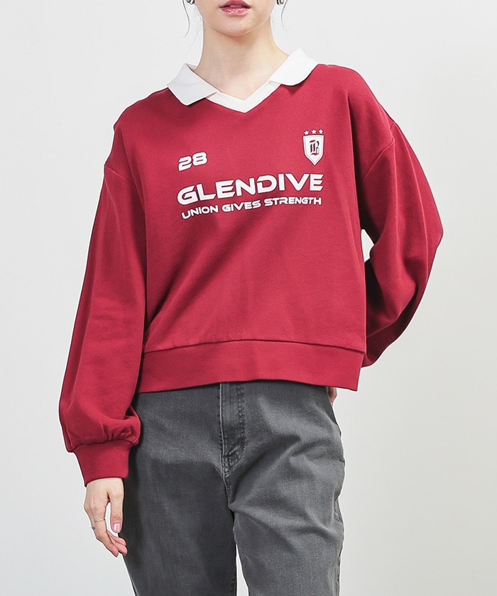 【Honeys公式 / ハニーズ】衿付トップス レディース L ボルドー プチプラ 【Honeys公式 / ハニーズ】衿付トップス レディース L ボルドー プチプラ