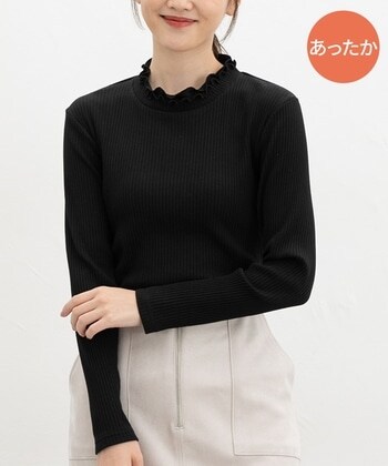 【Honeys公式 / ハニーズ】あったかフリルハイネック レディース L ブラック プチプラ 【Honeys公式 / ハニーズ】あったかフリルハイネック レディース L ブラック プチプラ