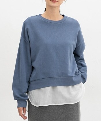 【Honeys公式 / ハニーズ】クロップドゆるスウェット レディース L ダークブルー プチプラ 【Honeys公式 / ハニーズ】クロップドゆるスウェット レディース L ダークブルー プチプラ