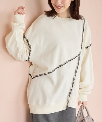 【Honeys公式 / ハニーズ】リメイク風ビッグトップス レディース L アイボリー プチプラ 【Honeys公式 / ハニーズ】リメイク風ビッグトップス レディース L アイボリー プチプラ