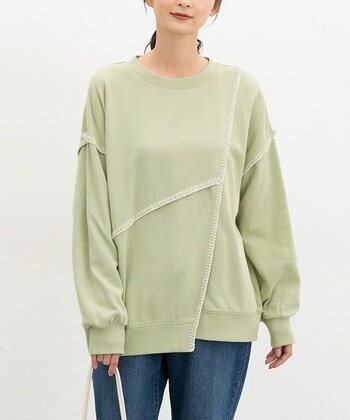 【Honeys公式 / ハニーズ】リメイク風ビッグトップス レディース M ライム プチプラ 【Honeys公式 / ハニーズ】リメイク風ビッグトップス レディース M ライム プチプラ