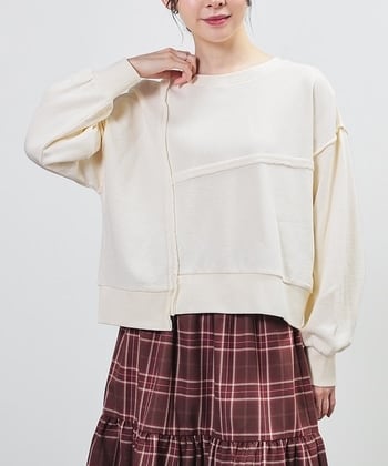 【Honeys公式 / ハニーズ】リメイク風ゆるトップス レディース M アイボリー プチプラ 【Honeys公式 / ハニーズ】リメイク風ゆるトップス レディース M アイボリー プチプラ