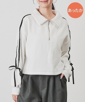 【Honeys公式 / ハニーズ】ハーフジップトップス レディース M アイボリー プチプラ 【Honeys公式 / ハニーズ】ハーフジップトップス レディース M アイボリー プチプラ