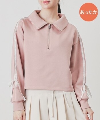 【Honeys公式 / ハニーズ】ハーフジップトップス レディース S ピンク プチプラ 【Honeys公式 / ハニーズ】ハーフジップトップス レディース S ピンク プチプラ