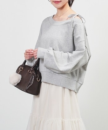 【Honeys公式 / ハニーズ】ワンショルゆるトップス レディース S 杢グレー プチプラ 【Honeys公式 / ハニーズ】ワンショルゆるトップス レディース S 杢グレー プチプラ