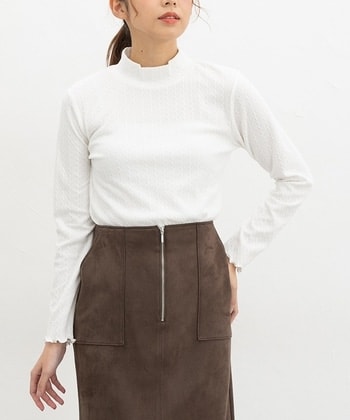 【Honeys公式 / ハニーズ】ジャカード編ハイネック レディース M オフ プチプラ 【Honeys公式 / ハニーズ】ジャカード編ハイネック レディース M オフ プチプラ