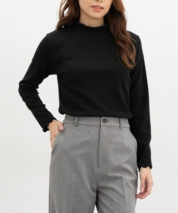 【Honeys公式 / ハニーズ】ジャカード編ハイネック レディース M ブラック プチプラ 【Honeys公式 / ハニーズ】ジャカード編ハイネック レディース M ブラック プチプラ