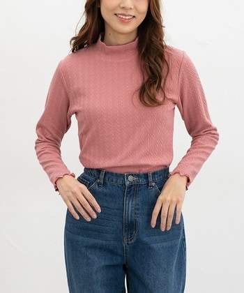 【Honeys公式 / ハニーズ】ジャカード編ハイネック レディース M ピンク プチプラ 【Honeys公式 / ハニーズ】ジャカード編ハイネック レディース M ピンク プチプラ