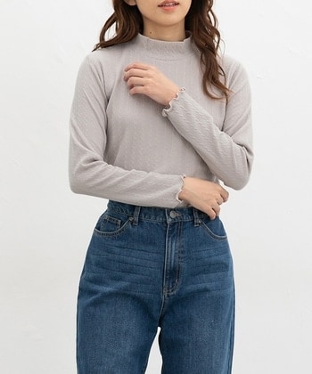 【Honeys公式 / ハニーズ】ジャカード編ハイネック レディース M ベージュ プチプラ 【Honeys公式 / ハニーズ】ジャカード編ハイネック レディース M ベージュ プチプラ