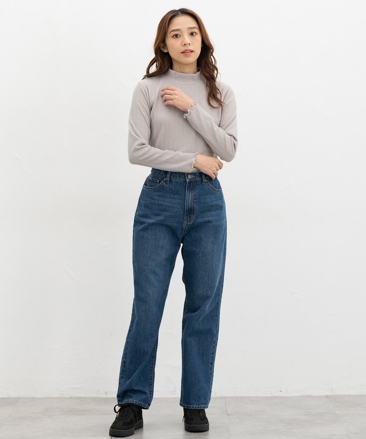 フローラルジャカードストレッチハイネックトップス ジャカード編ハイネック: トップス｜ハニーズ公式通販