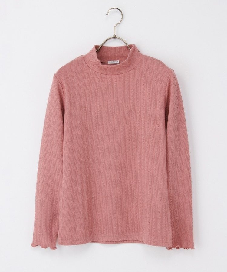 マメ クロゴウチ　パイルジャガードニッテッドハイネックトップ　ピンク マメ クロゴウチ パイルジャガードニッテッドハイネックトップ ピンク