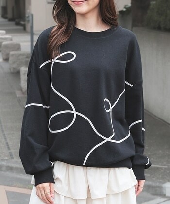 【Honeys公式 / ハニーズ】コード刺繍ゆるトップス レディース S ブラック プチプラ 【Honeys公式 / ハニーズ】コード刺繍ゆるトップス レディース S ブラック プチプラ