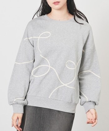 【Honeys公式 / ハニーズ】コード刺繍ゆるトップス レディース S 杢グレー プチプラ 【Honeys公式 / ハニーズ】コード刺繍ゆるトップス レディース S 杢グレー プチプラ