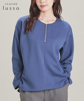 【Honeys公式 / ハニーズ】フロントジップトップス レディース M ブルー プチプラ 【Honeys公式 / ハニーズ】フロントジップトップス レディース M ブルー プチプラ