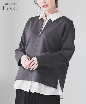 【Honeys公式 / ハニーズ】フロントジップトップス レディース S チャコール プチプラ 【Honeys公式 / ハニーズ】フロントジップトップス レディース S チャコール プチプラ