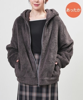 【Honeys公式 / ハニーズ】ボアジップパーカー レディース S スミクロ プチプラ 【Honeys公式 / ハニーズ】ボアジップパーカー レディース S スミクロ プチプラ