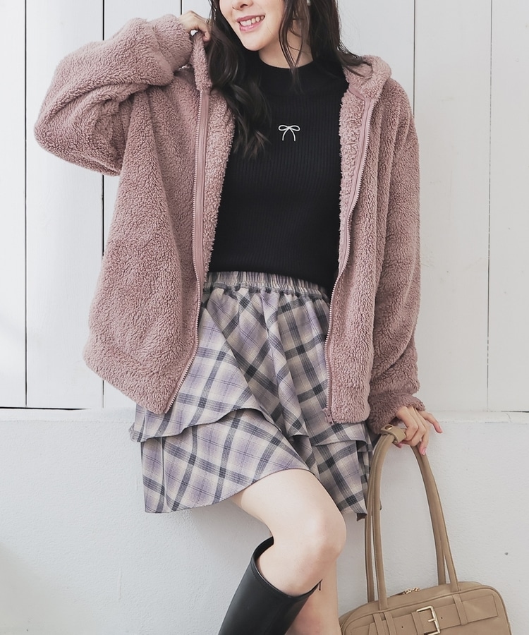 【Share Spirit】キルトドッキングボアパーカー ボアジップパーカー: トップス｜ハニーズ公式通販