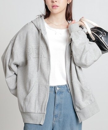 【Honeys公式 / ハニーズ】ロゴビッグジップパーカー レディース M 杢グレー プチプラ 【Honeys公式 / ハニーズ】ロゴビッグジップパーカー レディース M 杢グレー プチプラ