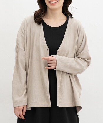 【Honeys公式 / ハニーズ】ゆるトッパーカーデ レディース Ｆ ベージュ プチプラ