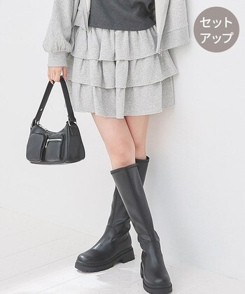 【Honeys公式 / ハニーズ】ミニティアードスカート レディース M 杢グレー プチプラ 【Honeys公式 / ハニーズ】ミニティアードスカート レディース M 杢グレー プチプラ