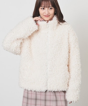 【Honeys公式 / ハニーズ】スタンドファーブルゾン レディース Ｍ アイボリー プチプラ