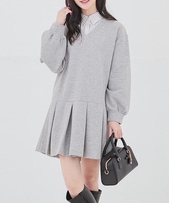 【Honeys公式 / ハニーズ】レイヤード風ワンピース レディース L 杢グレー プチプラ 【Honeys公式 / ハニーズ】レイヤード風ワンピース レディース L 杢グレー プチプラ