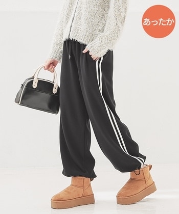 【Honeys公式 / ハニーズ】あったかライン入りパンツ レディース SS ブラック プチプラ 【Honeys公式 / ハニーズ】あったかライン入りパンツ レディース SS ブラック プチプラ