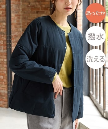 【Honeys公式 / ハニーズ】ノーカラーライトブルゾン レディース Ｌ ネイビー プチプラ