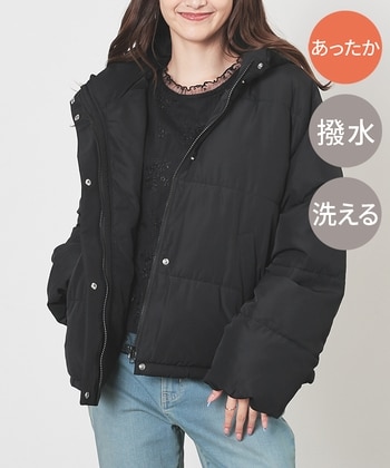 【Honeys公式 / ハニーズ】ファイバーダウンブルゾン レディース L ブラック プチプラ 【Honeys公式 / ハニーズ】ファイバーダウンブルゾン レディース L ブラック プチプラ