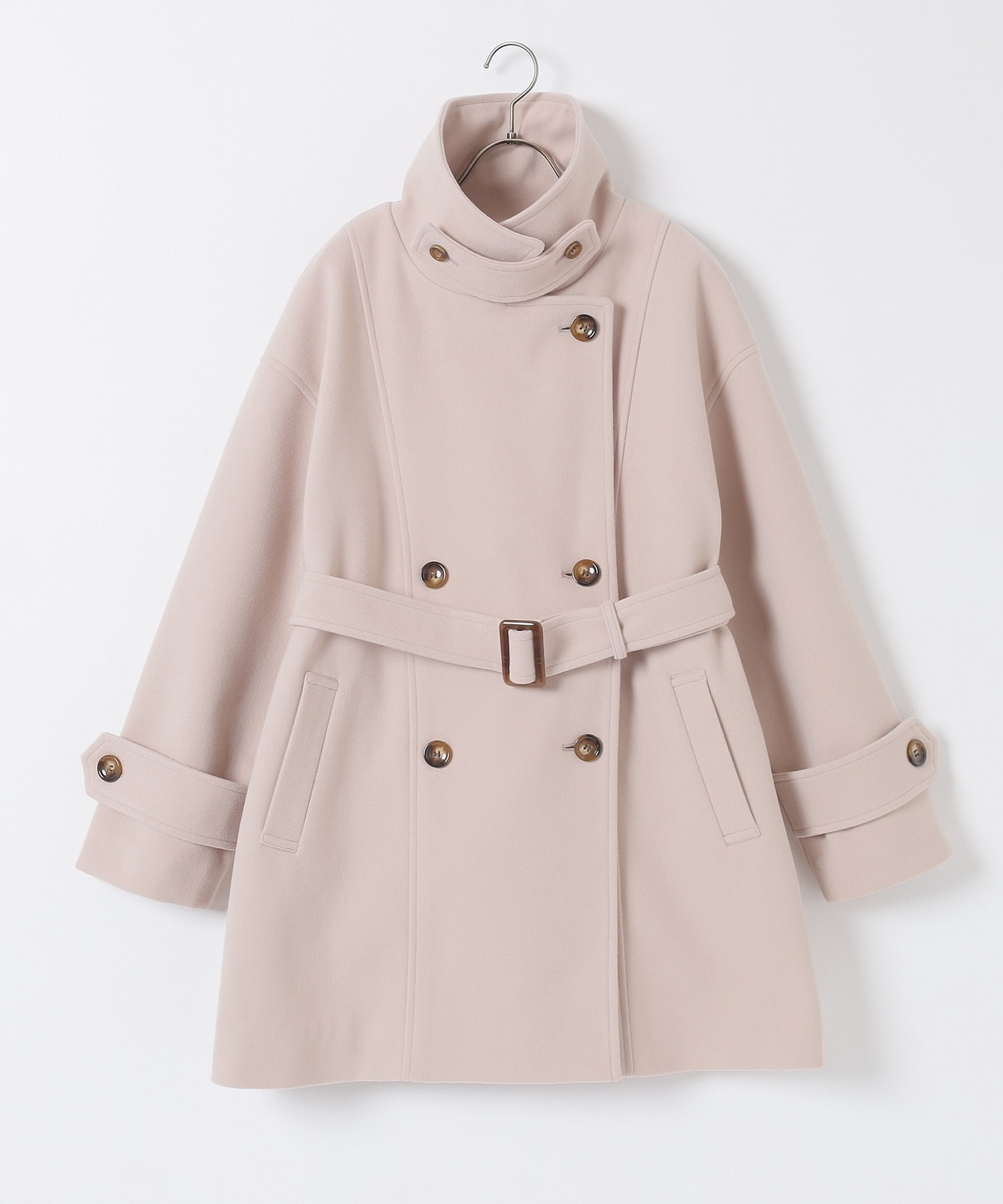 レッセ パッセ LAISSE PASSE Ladyノーカラーコート （ピンク