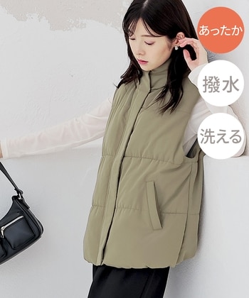 【Honeys公式 / ハニーズ】ファイバーダウンベスト レディース L カーキ プチプラ 【Honeys公式 / ハニーズ】ファイバーダウンベスト レディース L カーキ プチプラ