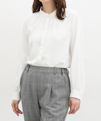 【Honeys公式 / ハニーズ】スタンドフリルブラウス レディース L ホワイト プチプラ 【Honeys公式 / ハニーズ】スタンドフリルブラウス レディース L ホワイト プチプラ