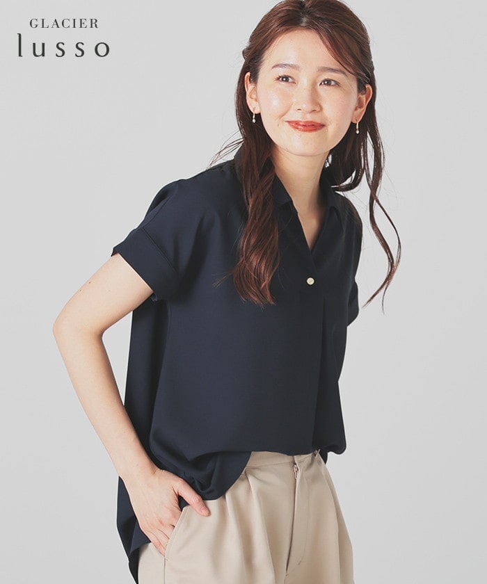 【Honeys公式 / ハニーズ】スキッパーブラウス レディース M ネイビー プチプラ 【Honeys公式 / ハニーズ】スキッパーブラウス レディース M ネイビー プチプラ