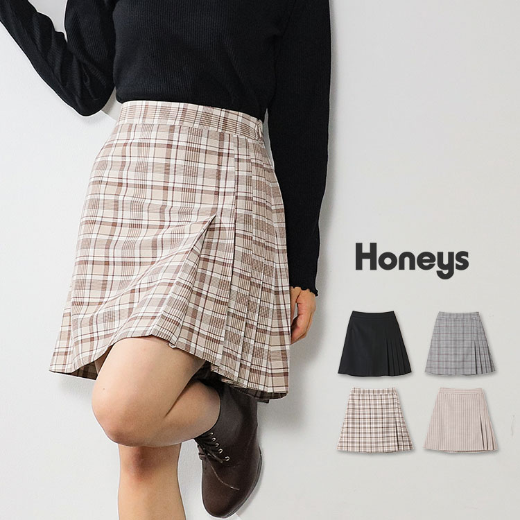ハニーズ公式通販 部分プリーツミニスカート ボトムス Honeys Online Shop レディースファッション通販