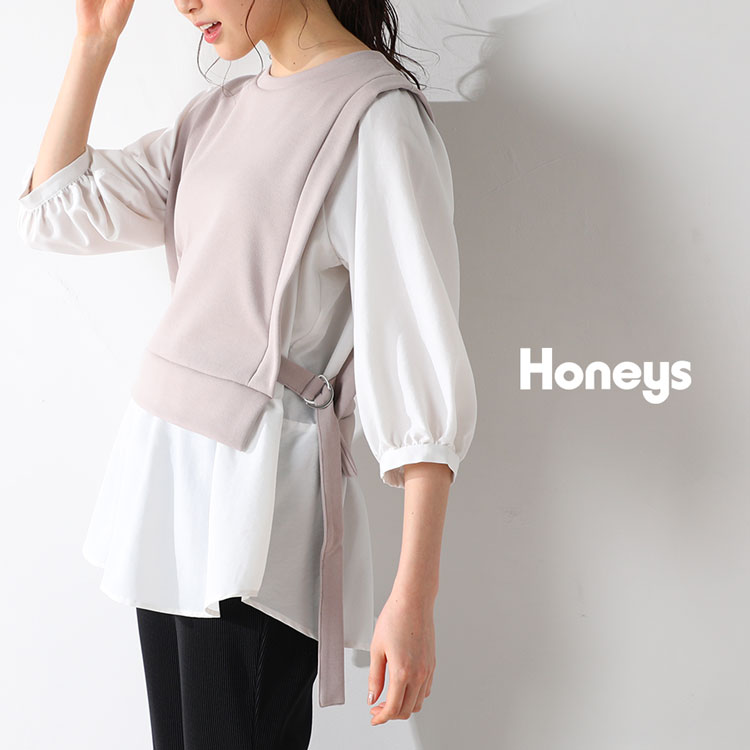 ハニーズ公式通販 みせかけチュニック Web限定llサイズ有 ワンピース Honeys Online Shop レディースファッション通販