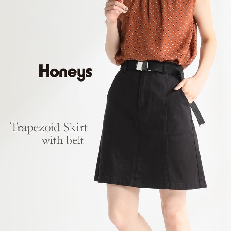 ハニーズ公式通販 ベルト付台形スカート ボトムス Honeys Online Shop レディースファッション通販