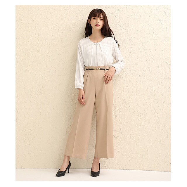 ベルト付ストレートパンツ
