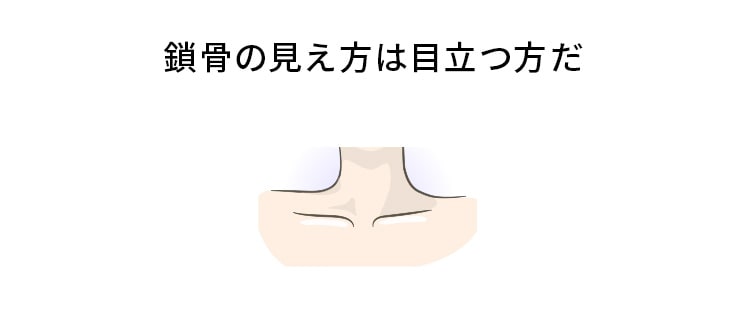 鎖骨の見え方は目立つ方だ