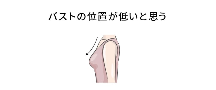 バストの位置が低いと思う